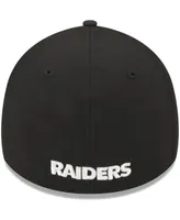 Men's New Era Black Las Vegas Raiders Main 39THIRTY Flex Hat