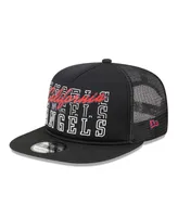 Men's New Era Black California Angels Cooperstown Collection Street Team A-Frame Trucker 9FIFTY Snapback Hat