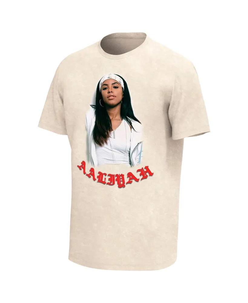 Men's Tan Aaliyah Washed Graphic T-shirt