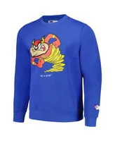 Men's Freeze Max Blue Looney Tunes Taz Be A Hero 100th Anniversary Pullover Sweatshirt