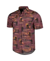 Men's and Women's Rsvlts Maroon Yellowstone Tough & Merciless Kunuflex Button-Down Shirt