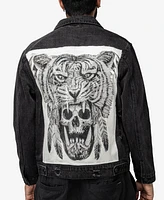 X-Ray Men's Graphic Rhinestone Denim Jacket