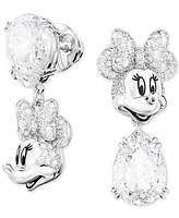 Swarovski Silver-Tone Disney Minnie Mouse Crystal Drop Earrings