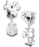 Swarovski Silver-Tone Disney Minnie Mouse Crystal Drop Earrings