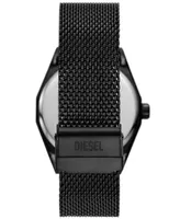 Diesel Men's Scraper Three Hand Black Stainless Steel Watch 43mm