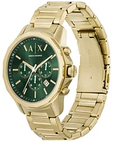 A|X Armani Exchange Men's Banks Chronograph Gold-Tone Stainless Steel Watch 44mm