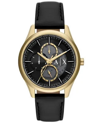 A|X Armani Exchange Men's Dante Multifunction Black Leather Watch 42mm