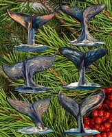 Designocracy Holiday Wooden Clip-On Ornaments Vibrant Whale Stories Set of 6 G. DeBrekht