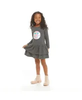 Andy & Evan Toddler Girls / Hacci Dress w/Sequin Graphic