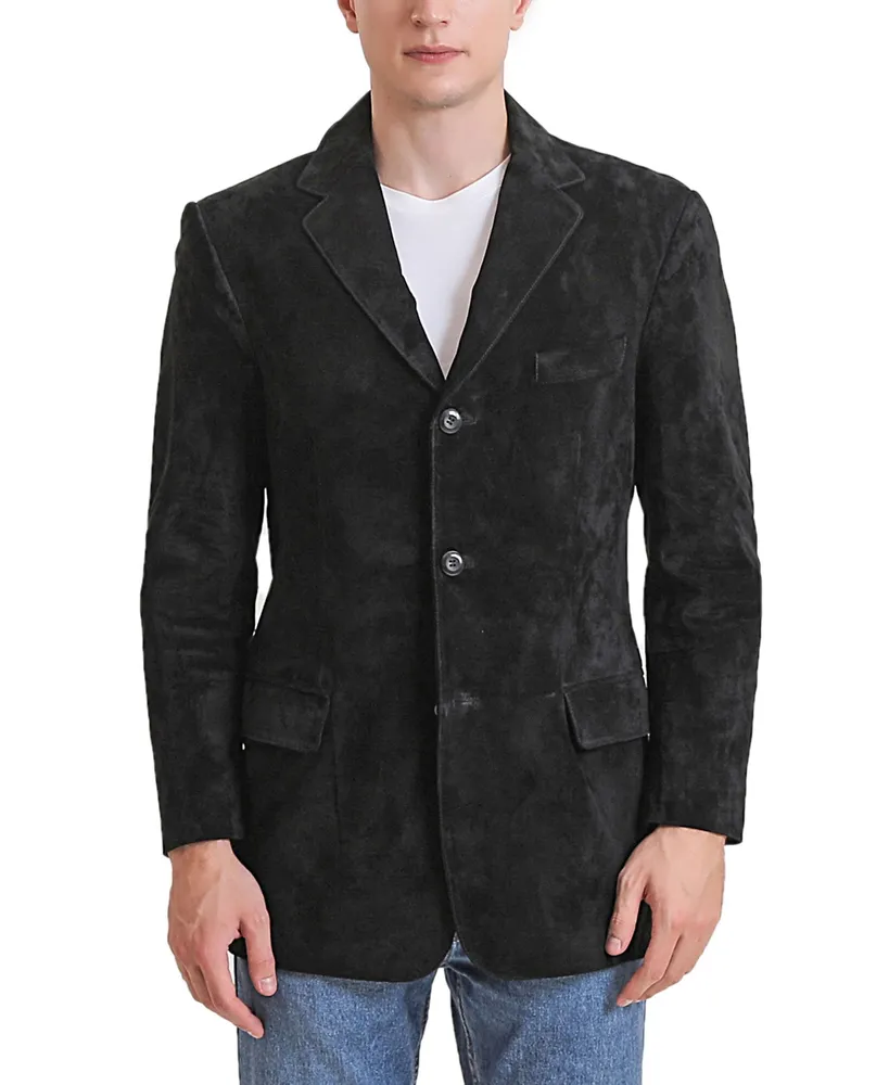 Bgsd Men Robert Three-Button Suede Leather Blazer