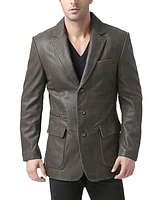 Bgsd Men Mark Three-Button Distressed Leather Blazer