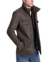Bgsd Men Austin Distressed Leather Hipster Jacket