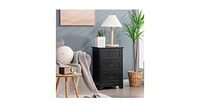 3 Drawers End Storage Wood Side Nightstand