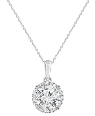 Badgley Mischka Certified Lab Grown Diamond Halo 18" Pendant Necklace (2 ct. t.w.) in 14k Gold