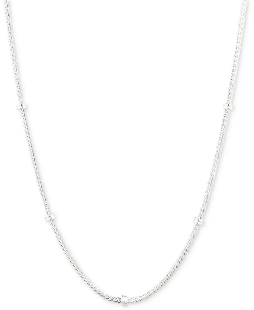 Lauren Ralph Lauren Herringbone Link Rondelle 17" Chain Necklace in Sterling Silver