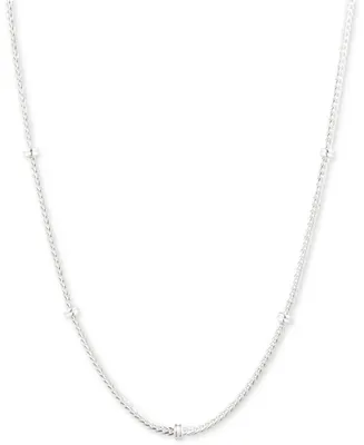 Lauren Ralph Lauren Herringbone Link Rondelle 17" Chain Necklace in Sterling Silver