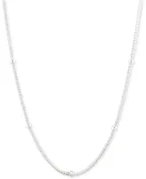 Lauren Ralph Lauren Herringbone Link Rondelle 17" Chain Necklace in Sterling Silver