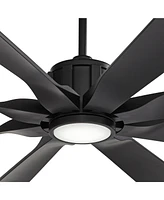 70" Defender Modern Large Indoor Outdoor Ceiling Fan with Led Light Remote Control Matte Black Damp Rated for Patio Exterior House Home Porch Gazebo G