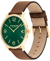 Coach Unisex Elliot Saddle Leather Watch 41mm