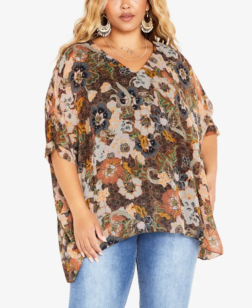 Avenue Plus Size Harley V-neck Top