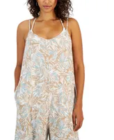 J Valdi Women's Flowy Botanical-Print Cover-Up Jumper