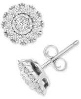 Wrapped in Love Diamond Flower Stud Earrings (1/2 ct. tw) in 14k White Gold, Created for Macy's