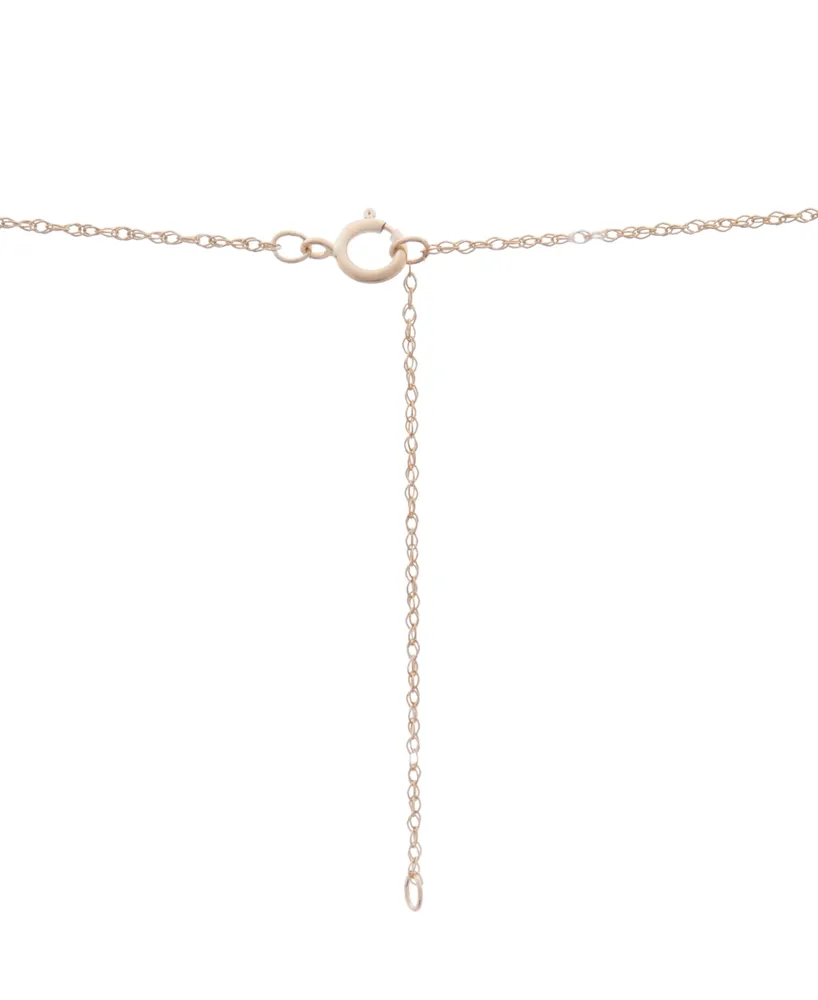 Wrapped in Love Diamond Round & Baguette Flower Pendant Necklace (1/2 ct. tw) in 14k Gold, 18" + 2" extender, Created for Macy's