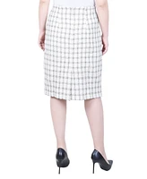 Ny Collection Petite Slim Tweed Double Knit Skirt