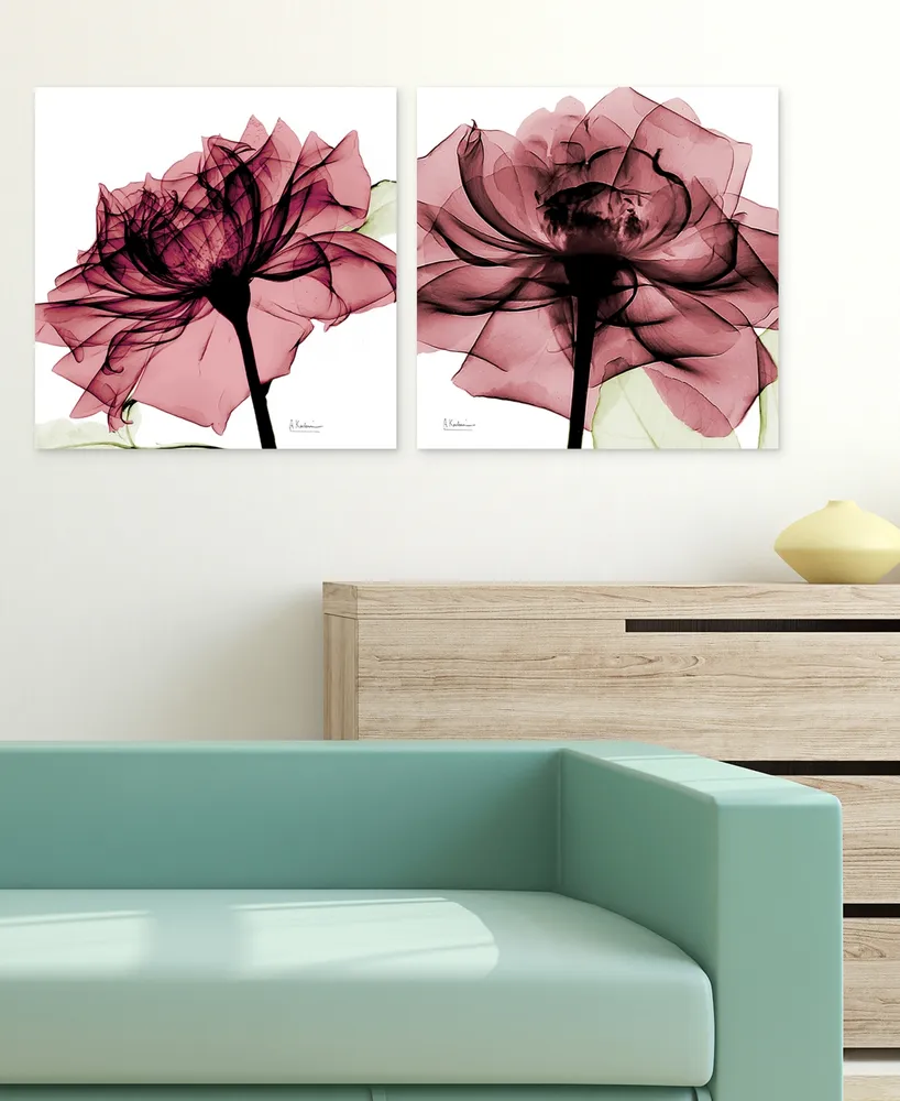 Empire Art Direct Chianti Rose I Ii Frameless Free Floating Tempered Glass Panel Graphic Wall Art, 24" x 24" x 0.2" each