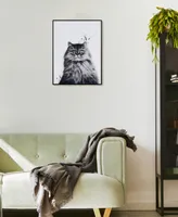 Empire Art Direct "Nebelung" Pet Paintings on Printed Glass Encased with A Black Anodized Frame, 24" x 18" x 1"