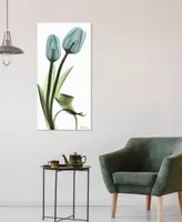 Empire Art Direct "Blue Tulips" Frameless Free Floating Tempered Glass Panel Graphic Wall Art, 48" x 24" x 0.2"