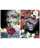 Empire Art Direct "Earth Goddess" Frameless Free Floating Tempered Glass Panel Graphic Wall Art Set of 2, 48" x 32" x 0.2" Each - Multi