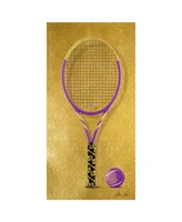 Empire Art Direct "Versace Vibes Racquet" Frameless Free Floating Tempered Glass Panel Graphic Wall Art, 24" x 48" x 0.2"