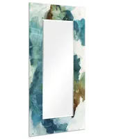 Empire Art Direct "Blue Sky" Rectangular Beveled Mirror on Free Floating Printed Tempered Art Glass, 72" x 36" x 0.4"