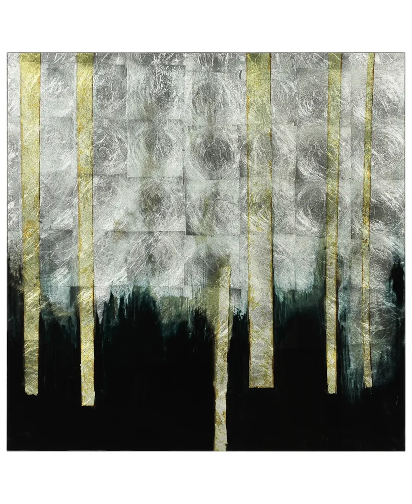 Empire Art Direct "Gilt TreeLIne LI" Reverse Printed Tempered Glass with Silver-tone Leaf, 38" x 38" x 0.2"