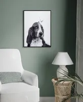 Empire Art Direct "Basset Hound" Pet Paintings on Printed Glass Encased with a Black anodized Frame, 24" x 18" x 1"