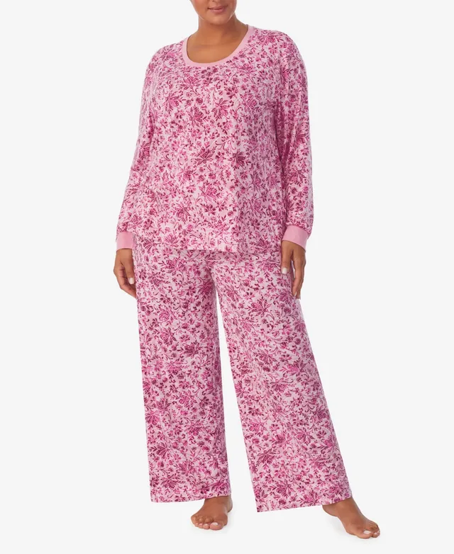 Ellen Tracy Plus Size 2-Pc. Printed Pajamas Set