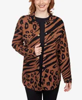 Ruby Rd. Petite Bold Animal Print Shacket Jacket