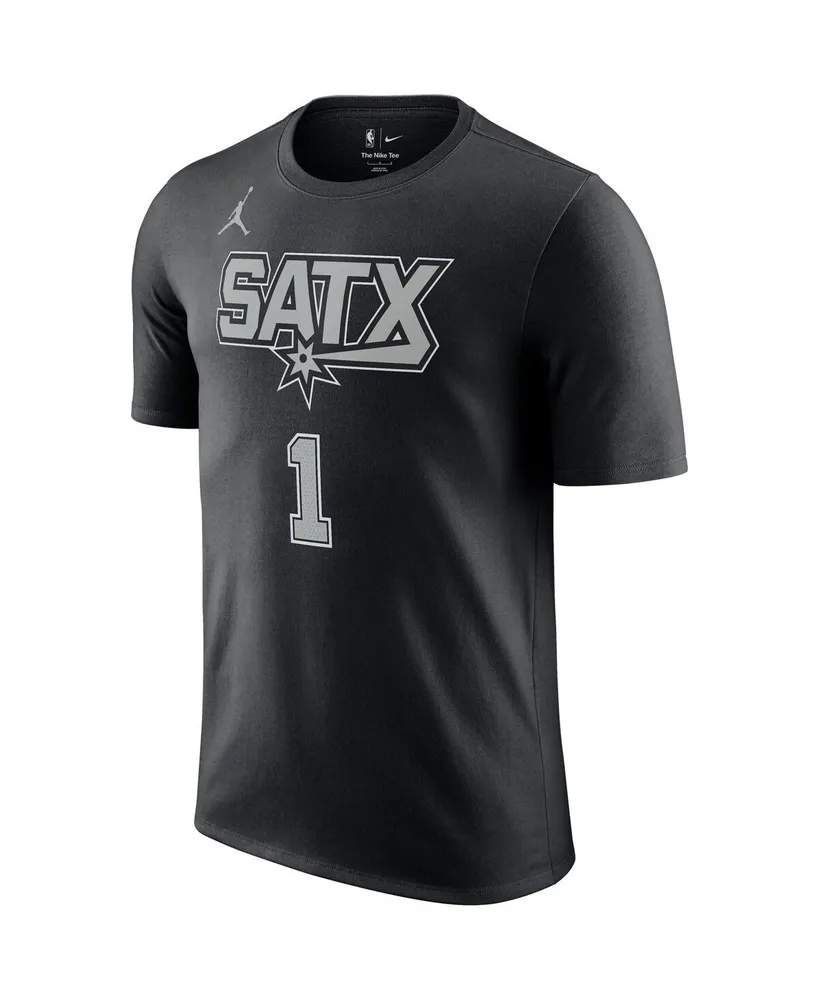 Men's Jordan Victor Wembanyama Black San Antonio Spurs Statement Edition Name and Number T-shirt