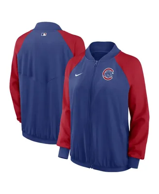 Women's Nike Royal Chicago Cubs Authentic Collection Team Raglan Performance Full-Zip Jacket