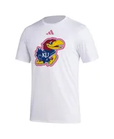 Men's adidas White Kansas Jayhawks Pregame Aeroready T-shirt