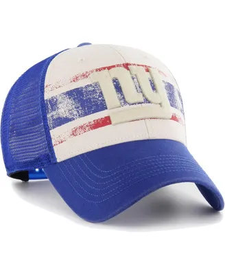 Men's '47 Brand Cream Distressed New York Giants Breakout Mvp Trucker Adjustable Hat
