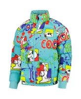 Men's Freeze Max Teal Peanuts Snoopy Joe Cool Puffer Raglan Full-Zip Jacket