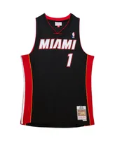 Men's Mitchell & Ness Chris Bosh Black Miami Heat Hardwood Classics Retro Name and Number T-shirt