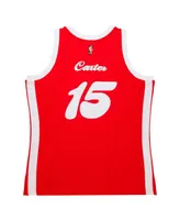 Men's Mitchell & Ness Vince Carter Red Memphis Grizzlies Hardwood Classics Retro Name and Number T-shirt
