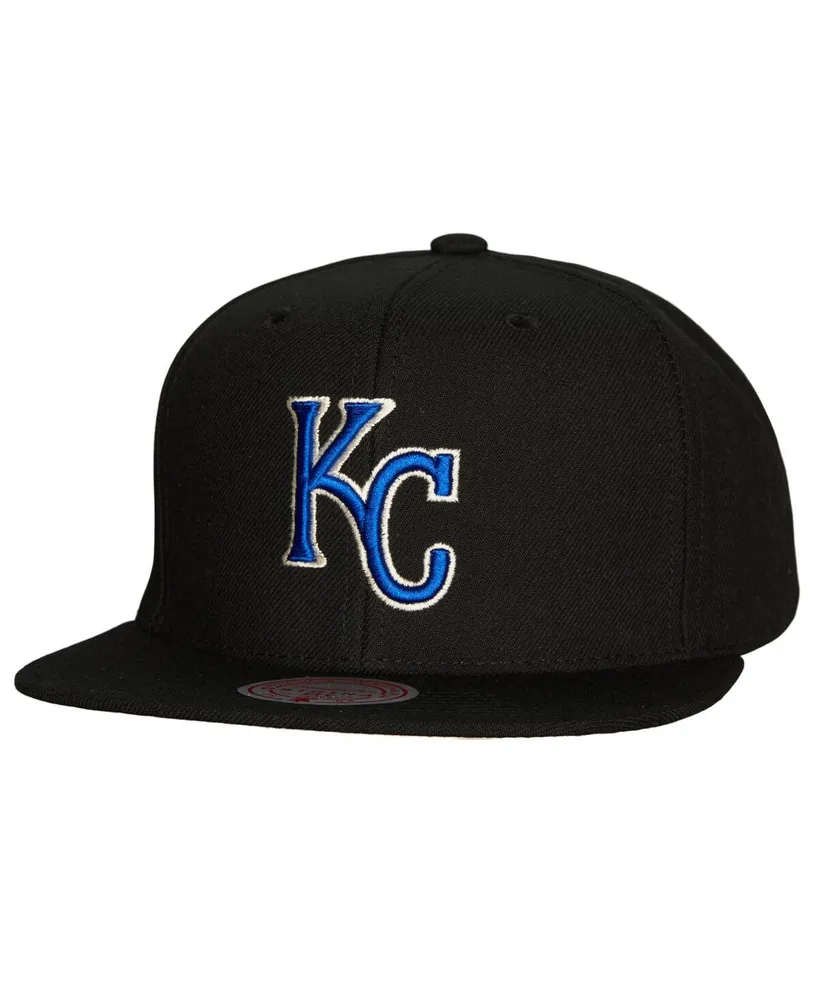 Mitchell & Ness Men's Mitchell & Ness Black Kansas City Royals Cooperstown  Collection True Classics Snapback Hat