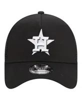 Men's New Era Black Houston Astros A-Frame 9FORTY Trucker Adjustable Hat