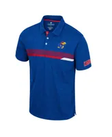 Men's Colosseum Royal Kansas Jayhawks No Problemo Polo Shirt