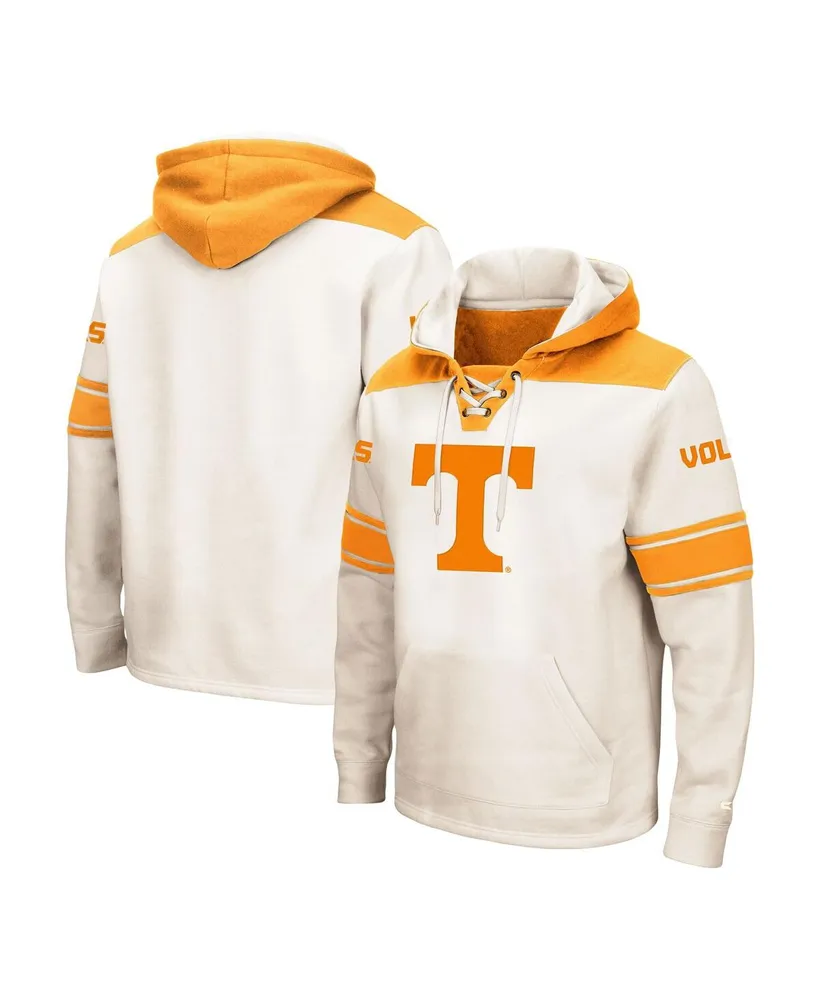 Men's Colosseum Cream Tennessee Volunteers Big and Tall Hockey Lace-Up Pullover Hoodie