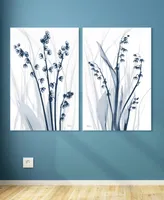 Empire Art Direct Radiant Blues 1 2 Frameless Free Floating Tempered Glass Panel Graphic Wall Art, 48" x 32" x 0.2" each